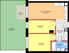 3 pokoje, mieszkanie 54,83 m², parter, oferta nr E/45, Kusocińskiego budynek B, Gdańsk, Piecki-Migowo, Morena, ul. Kusocińskiego