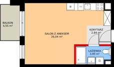 1 pokój, mieszkanie 32,75 m², piętro 2, oferta nr E/52, Kusocińskiego budynek B, Gdańsk, Piecki-Migowo, Morena, ul. Kusocińskiego
