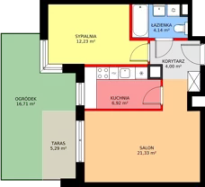 2 pokoje, mieszkanie 48,52 m², parter, oferta nr F/90, Kusocińskiego budynek B, Gdańsk, Piecki-Migowo, Morena, ul. Kusocińskiego
