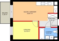 2 pokoje, mieszkanie 37,55 m², piętro 3, oferta nr D/14, Kusocińskiego budynek B, Gdańsk, Piecki-Migowo, Morena, ul. Kusocińskiego