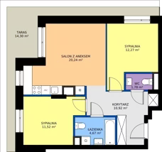 3 pokoje, mieszkanie 61,40 m², piętro 6, oferta nr 24A/70, Osiedle Omulewska, Warszawa, Praga Północ, Grochów, ul. Omulewska 24