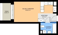 1 pokój, mieszkanie 29,27 m², piętro 1, oferta nr 24A/44, Osiedle Omulewska, Warszawa, Praga Północ, Grochów, ul. Omulewska 24