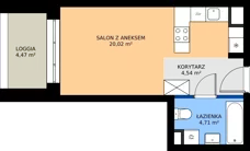 1 pokój, mieszkanie 29,27 m², piętro 2, oferta nr 24A/49, Osiedle Omulewska, Warszawa, Praga Północ, Grochów, ul. Omulewska 24
