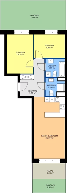 3 pokoje, mieszkanie 67,88 m², parter, oferta nr 24B/75, Osiedle Omulewska, Warszawa, Praga Północ, Grochów, ul. Omulewska 24