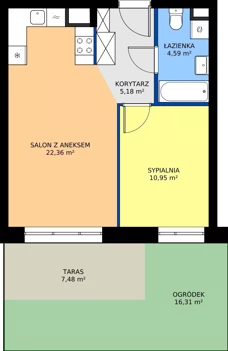 2 pokoje, mieszkanie 39,19 m², piętro 1, oferta nr 24D/190, Osiedle Omulewska, Warszawa, Praga Północ, Grochów, ul. Omulewska 24