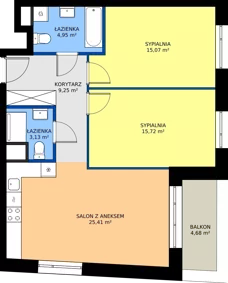 3 pokoje, mieszkanie 73,53 m², piętro 1, oferta nr 24C/166, Osiedle Omulewska, Warszawa, Praga Północ, Grochów, ul. Omulewska 24