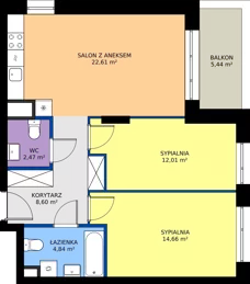 3 pokoje, mieszkanie 65,19 m², piętro 1, oferta nr 24C/142, Osiedle Omulewska, Warszawa, Praga Północ, Grochów, ul. Omulewska 24