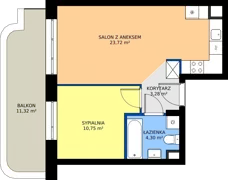 2 pokoje, mieszkanie 42,05 m², piętro 1, oferta nr 24C/163, Osiedle Omulewska, Warszawa, Praga Północ, Grochów, ul. Omulewska 24