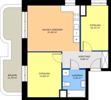 3 pokoje, mieszkanie 57,56 m², piętro 2, oferta nr 24C/145, Osiedle Omulewska, Warszawa, Praga Północ, Grochów, ul. Omulewska 24