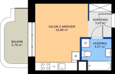 1 pokój, mieszkanie 25,48 m², piętro 1, oferta nr 24C/140, Osiedle Omulewska, Warszawa, Praga Północ, Grochów, ul. Omulewska 24