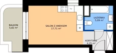 1 pokój, mieszkanie 27,05 m², piętro 1, oferta nr 24C/141, Osiedle Omulewska, Warszawa, Praga Północ, Grochów, ul. Omulewska 24