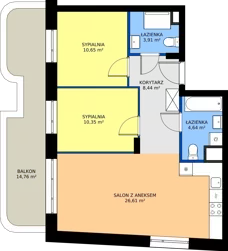3 pokoje, mieszkanie 64,60 m², piętro 2, oferta nr 24C/172, Osiedle Omulewska, Warszawa, Praga Północ, Grochów, ul. Omulewska 24