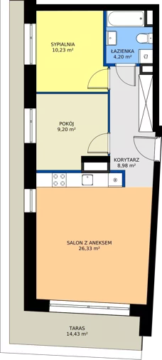 3 pokoje, mieszkanie 58,94 m², piętro 5, oferta nr 24D/236, Osiedle Omulewska, Warszawa, Praga Północ, Grochów, ul. Omulewska 24