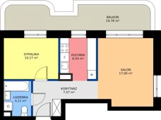 2 pokoje, mieszkanie 45,39 m², piętro 1, oferta nr 24D/188, Osiedle Omulewska, Warszawa, Praga Północ, Grochów, ul. Omulewska 24