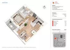 2 pokoje, mieszkanie 40,32 m², piętro 7, oferta nr A66, Nowe Centrum Południowe IV, Wrocław, Powstańców Śląskich (Południe), ul. Gwiaździsta 18/22