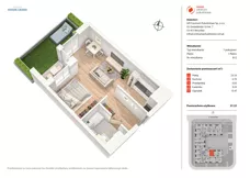 1 pokój, mieszkanie 37,33 m², piętro 3, oferta nr B36, Nowe Centrum Południowe IV, Wrocław, Powstańców Śląskich (Południe), ul. Gwiaździsta 18/22