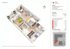 4 pokoje, mieszkanie 97,58 m², piętro 15, oferta nr B138, Nowe Centrum Południowe IV, Wrocław, Powstańców Śląskich (Południe), ul. Gwiaździsta 18/22