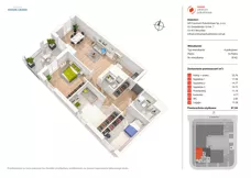 4 pokoje, mieszkanie 97,58 m², piętro 16, oferta nr B142, Nowe Centrum Południowe IV, Wrocław, Powstańców Śląskich (Południe), ul. Gwiaździsta 18/22