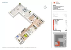 4 pokoje, mieszkanie 100,85 m², piętro 16, oferta nr B143, Nowe Centrum Południowe IV, Wrocław, Powstańców Śląskich (Południe), ul. Gwiaździsta 18/22
