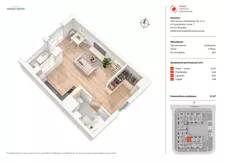 1 pokój, mieszkanie 37,07 m², piętro 2, oferta nr B25, Nowe Centrum Południowe IV, Wrocław, Powstańców Śląskich (Południe), ul. Gwiaździsta 18/22