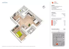 2 pokoje, mieszkanie 46,62 m², piętro 3, oferta nr B32, Nowe Centrum Południowe IV, Wrocław, Powstańców Śląskich (Południe), ul. Gwiaździsta 18/22