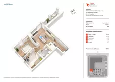 3 pokoje, mieszkanie 50,71 m², piętro 9, oferta nr B99, Nowe Centrum Południowe IV, Wrocław, Powstańców Śląskich (Południe), ul. Gwiaździsta 18/22