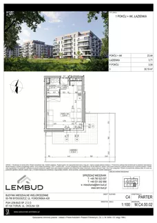 1 pokój, mieszkanie 30,19 m², parter, oferta nr M.C4.00.02, Osiedle Panorama Wiślana, Bydgoszcz, Fordon, ul. Fordońska 428