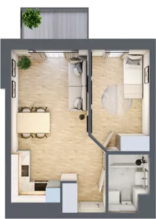 2 pokoje, mieszkanie 36,16 m², piętro 2, oferta nr C5.02.12, Osiedle Panorama Wiślana, Bydgoszcz, Fordon, ul. Fordońska 428