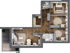4 pokoje, mieszkanie 88,39 m², piętro 2, oferta nr C-02-11, Nobilis, Toruń, Na Skarpie, ul. Przy Skarpie 10D