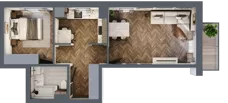 2 pokoje, mieszkanie 46,87 m², piętro 2, oferta nr 10, Sobieskiego 29, Toruń, Jakubskie Przedmieście, ul. Sobieskiego 29
