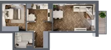 2 pokoje, mieszkanie 46,87 m², piętro 3, oferta nr 16, Sobieskiego 29, Toruń, Jakubskie Przedmieście, ul. Sobieskiego 29