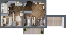 3 pokoje, mieszkanie 72,90 m², piętro 7, oferta nr A3.07.75, Osiedle Aura, Toruń, Jakubskie Przedmieście, ul. Żółkiewskiego 35