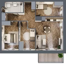 4 pokoje, mieszkanie 71,30 m², piętro 1, oferta nr A3.01.12, Osiedle Aura, Toruń, Jakubskie Przedmieście, ul. Żółkiewskiego 35