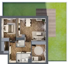 3 pokoje, mieszkanie 68,88 m², piętro 1, oferta nr A3.01.19, Osiedle Aura, Toruń, Jakubskie Przedmieście, ul. Żółkiewskiego 35