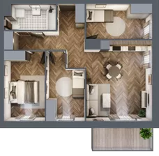 4 pokoje, mieszkanie 71,30 m², piętro 2, oferta nr A3.02.23, Osiedle Aura, Toruń, Jakubskie Przedmieście, ul. Żółkiewskiego 35