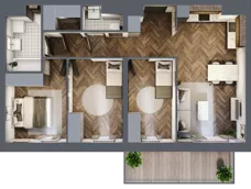 4 pokoje, mieszkanie 72,51 m², piętro 5, oferta nr A3.05.63, Osiedle Aura, Toruń, Jakubskie Przedmieście, ul. Żółkiewskiego 35