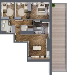 4 pokoje, mieszkanie 98,65 m², piętro 7, oferta nr A3.07.74, Osiedle Aura, Toruń, Jakubskie Przedmieście, ul. Żółkiewskiego 35