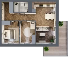 3 pokoje, mieszkanie 55,63 m², piętro 1, oferta nr A3.01.20, Osiedle Aura, Toruń, Jakubskie Przedmieście, ul. Żółkiewskiego 35