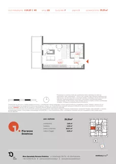 1 pokój, mieszkanie 29,29 m², piętro 1, oferta nr F.01.07, Pierwsza Dzielnica, Katowice, Bogucice, ul. Henryka Góreckiego 13