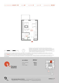 1 pokój, mieszkanie 35,70 m², piętro 2, oferta nr G.02.01, Pierwsza Dzielnica, Katowice, Bogucice, ul. Henryka Góreckiego 13