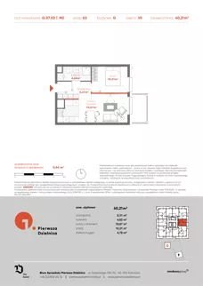 2 pokoje, mieszkanie 40,21 m², piętro 7, oferta nr G.07.03, Pierwsza Dzielnica, Katowice, Bogucice, ul. Henryka Góreckiego 13