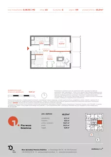 2 pokoje, mieszkanie 40,21 m², piętro 8, oferta nr G.08.03, Pierwsza Dzielnica, Katowice, Bogucice, ul. Henryka Góreckiego 13