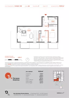 3 pokoje, mieszkanie 65,63 m², piętro 1, oferta nr F.01.05, Pierwsza Dzielnica, Katowice, Bogucice, ul. Henryka Góreckiego 13