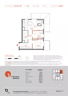 3 pokoje, mieszkanie 56,36 m², piętro 1, oferta nr G.01.02, Pierwsza Dzielnica, Katowice, Bogucice, ul. Henryka Góreckiego 13