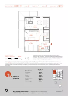 3 pokoje, mieszkanie 70,97 m², piętro 2, oferta nr F.02.08, Pierwsza Dzielnica, Katowice, Bogucice, ul. Henryka Góreckiego 13
