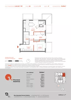 3 pokoje, mieszkanie 56,86 m², piętro 2, oferta nr G.02.02, Pierwsza Dzielnica, Katowice, Bogucice, ul. Henryka Góreckiego 13