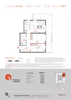 3 pokoje, mieszkanie 59,86 m², piętro 3, oferta nr F.03.02, Pierwsza Dzielnica, Katowice, Bogucice, ul. Henryka Góreckiego 13