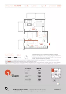 3 pokoje, mieszkanie 56,44 m², piętro 6, oferta nr F.06.07, Pierwsza Dzielnica, Katowice, Bogucice, ul. Henryka Góreckiego 13