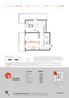 3 pokoje, mieszkanie 56,44 m², piętro 7, oferta nr F.07.07, Pierwsza Dzielnica, Katowice, Bogucice, ul. Henryka Góreckiego 13
