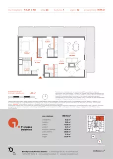 3 pokoje, mieszkanie 80,96 m², piętro 15, oferta nr F.15.01, Pierwsza Dzielnica, Katowice, Bogucice, ul. Henryka Góreckiego 13